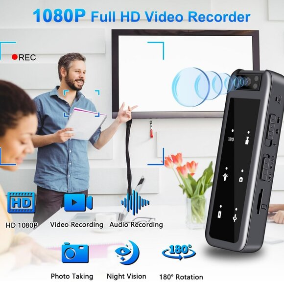 NEW 1080P 128GB Mini Video Camera with Audio & Video Recording, IR Night Vision - Picture 2 of 6